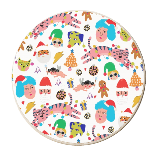 CRAZY CHRISTMAS - personalised beer coaster by Nichola Cowdery