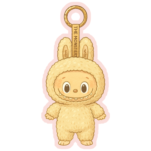 Cream Little Monster - Die Cut Sticker by Ms Doodle