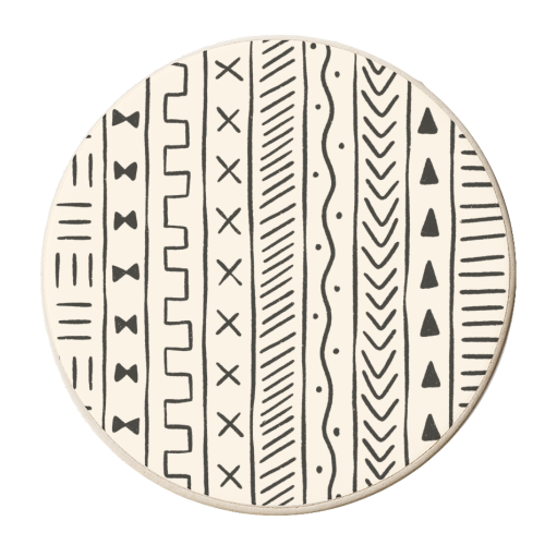 Cream Mudcloth - personalised beer coaster by Alice Palazon