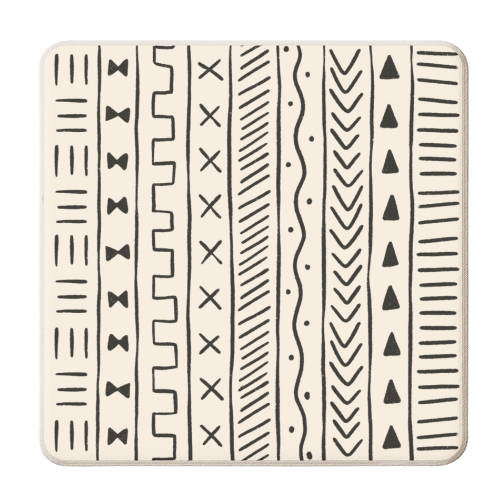 Cream Mudcloth - personalised beer coaster by Alice Palazon