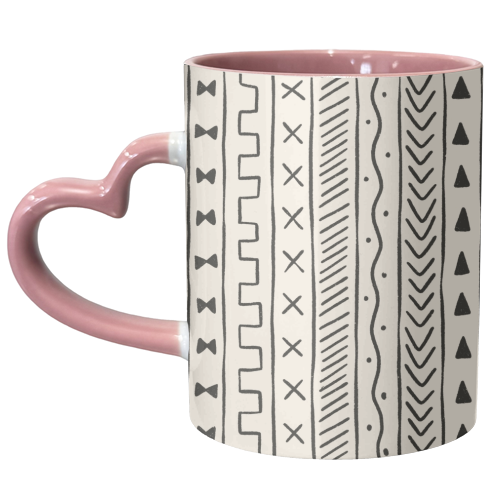 Cream Mudcloth - unique mug by Alice Palazon