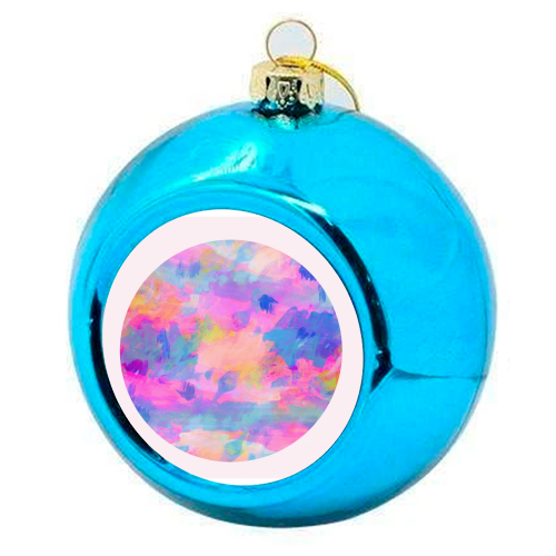 Cream Puff - Modern Abstract  - colourful christmas bauble by Cassie Swindlehurst