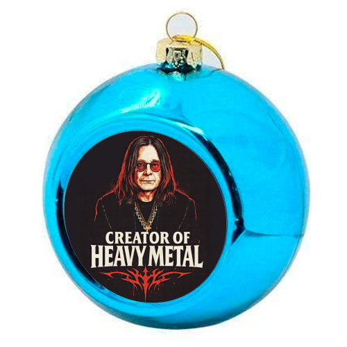 Creator of Heavy Metal - colourful christmas bauble by Ms Doodle
