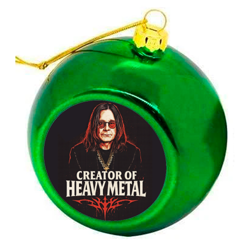 Creator of Heavy Metal - colourful christmas bauble by Ms Doodle