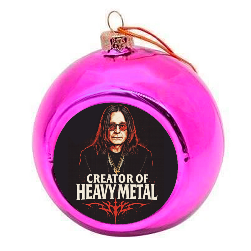 Creator of Heavy Metal - colourful christmas bauble by Ms Doodle