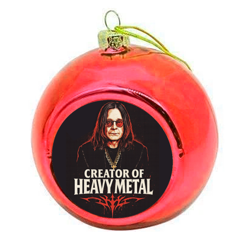 Creator of Heavy Metal - colourful christmas bauble by Ms Doodle