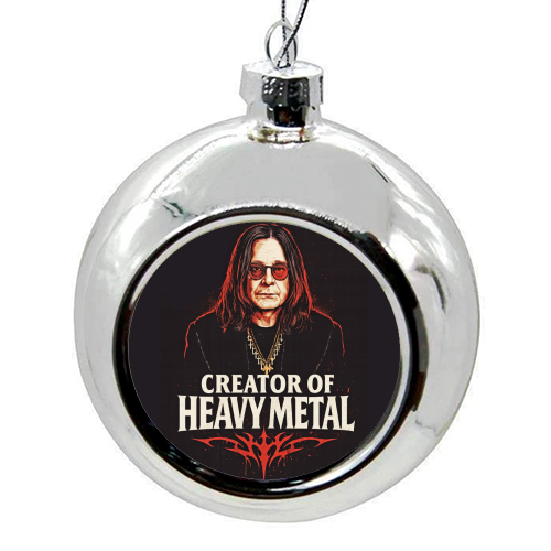Creator of Heavy Metal - colourful christmas bauble by Ms Doodle