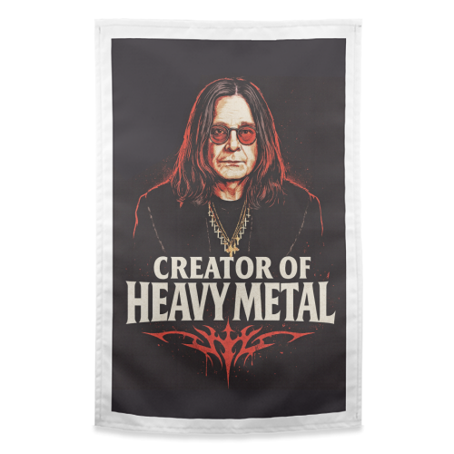 Creator of Heavy Metal - funny tea towel by Ms Doodle