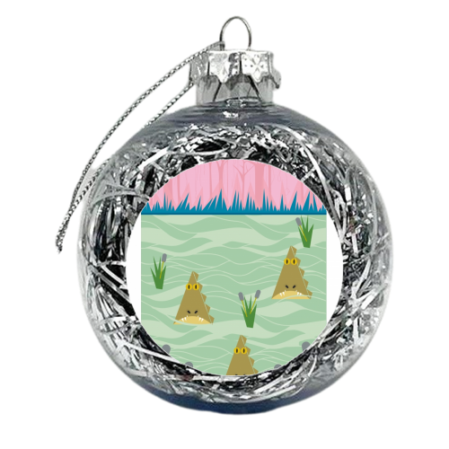 Crocodile Print - xmas bauble by Maria Cox