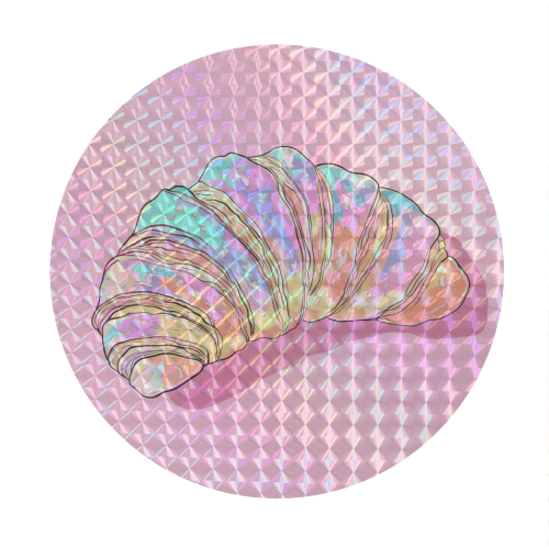 Croissant addicted - Circle Sticker by DejaReve
