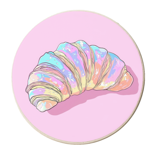 Croissant addicted - personalised beer coaster by DejaReve