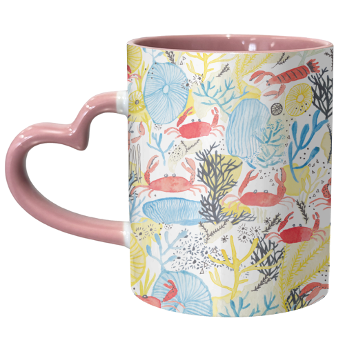 Cruising crabs - unique mug by Michelle Walker