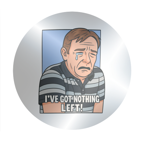 Crying Ian - Circle Sticker by Ms Doodle