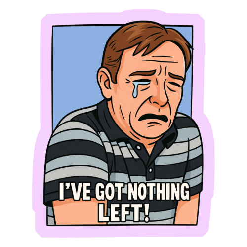 Crying Ian - Die Cut Sticker by Ms Doodle