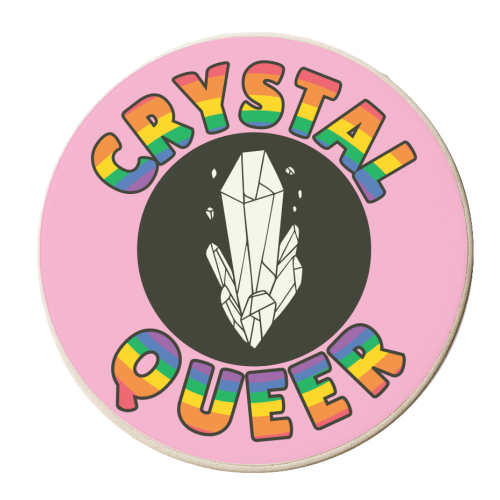 Crystal Queer LGBTQIA+ Giftware - personalised beer coaster by AbiGoLucky