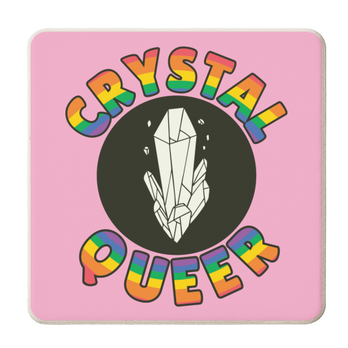 Crystal Queer LGBTQIA+ Giftware - personalised beer coaster by AbiGoLucky