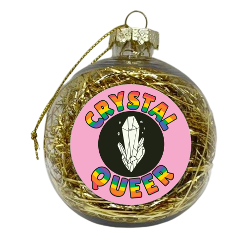 Crystal Queer LGBTQIA+ Giftware - xmas bauble by AbiGoLucky