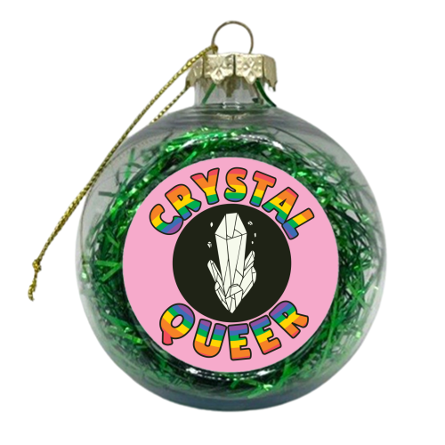 Crystal Queer LGBTQIA+ Giftware - xmas bauble by AbiGoLucky