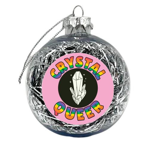 Crystal Queer LGBTQIA+ Giftware - xmas bauble by AbiGoLucky