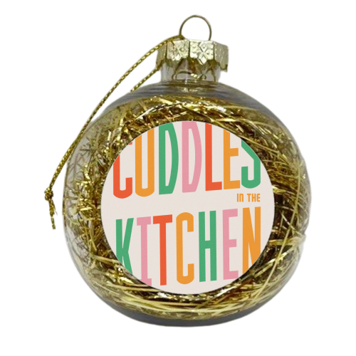 Cuddles In the Kitchen yeah Print - xmas bauble by Lisa Wardle