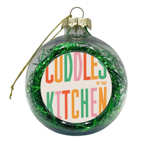 Cuddles In the Kitchen yeah Print - xmas bauble by Lisa Wardle