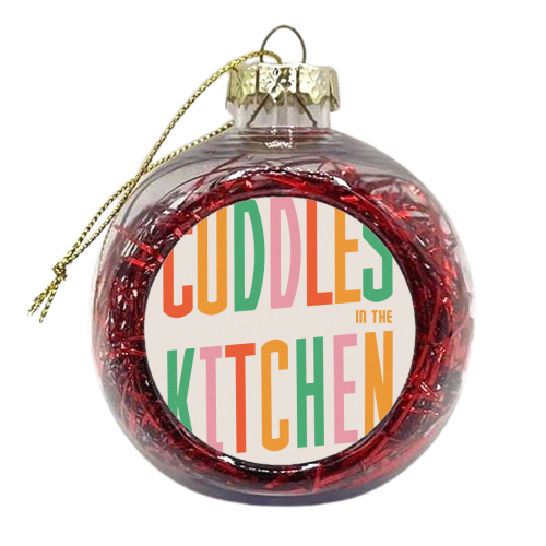 Cuddles In the Kitchen yeah Print - xmas bauble by Lisa Wardle