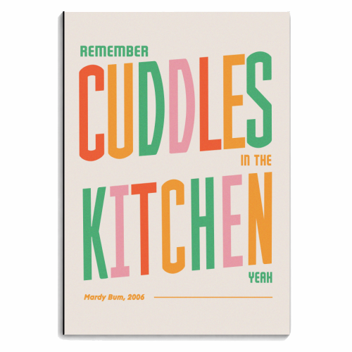 Cuddles In the Kitchen yeah Print - personalised A4, A5, A6 notebook by Lisa Wardle