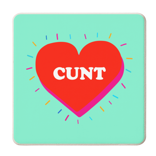 CUNT HEART - personalised beer coaster by Lilly Rose