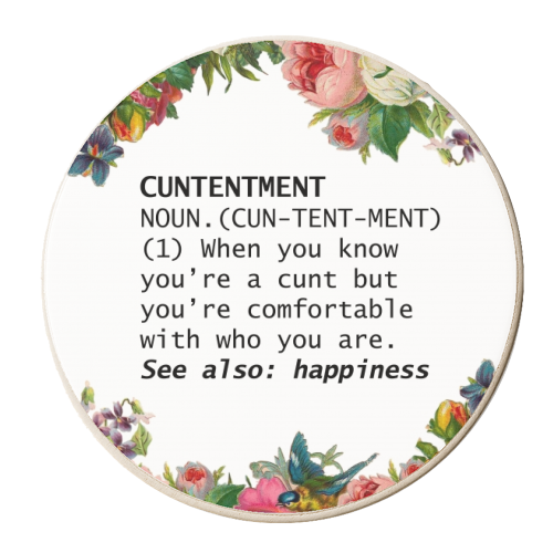 CUNTENTMENT - personalised beer coaster by Wallace Elizabeth