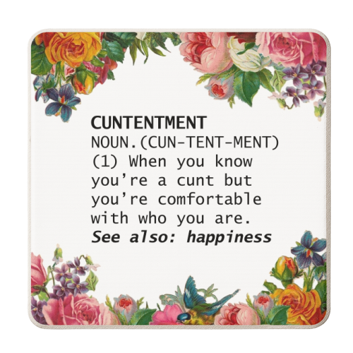 CUNTENTMENT - personalised beer coaster by Wallace Elizabeth