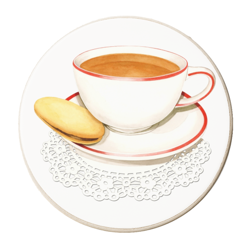 Cup of Tea and a Biccie - personalised beer coaster by Patricia Shea