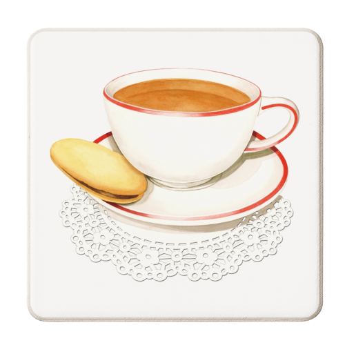 Cup of Tea and a Biccie - personalised beer coaster by Patricia Shea