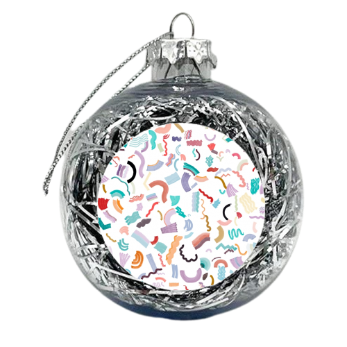Curly ZigZag Marker Stripes - xmas bauble by Ninola Design