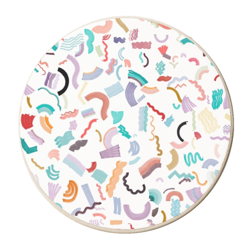 Curly ZigZag Marker Stripes - personalised beer coaster by Ninola Design