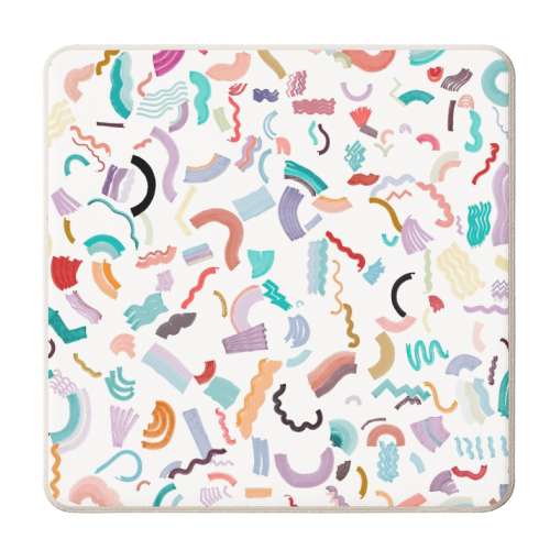 Curly ZigZag Marker Stripes - personalised beer coaster by Ninola Design