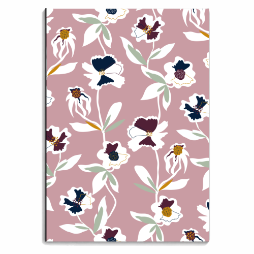 Cut out Collage Pink Floral Pattern - personalised A4, A5, A6 notebook by Dizzywonders