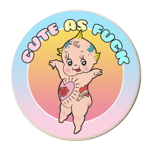 Cute As Fuck! - personalised beer coaster by Bite Your Granny