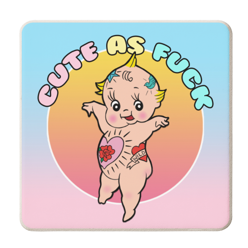Cute As Fuck! - personalised beer coaster by Bite Your Granny