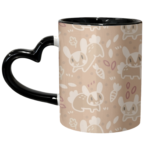 Cute Brown Bunnies Pattern - unique mug by Claire Stamper