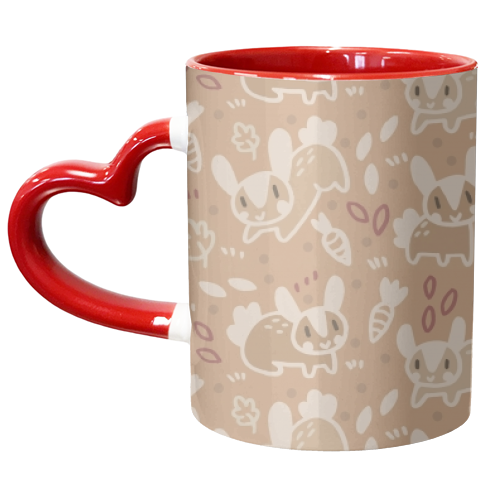 Cute Brown Bunnies Pattern - unique mug by Claire Stamper