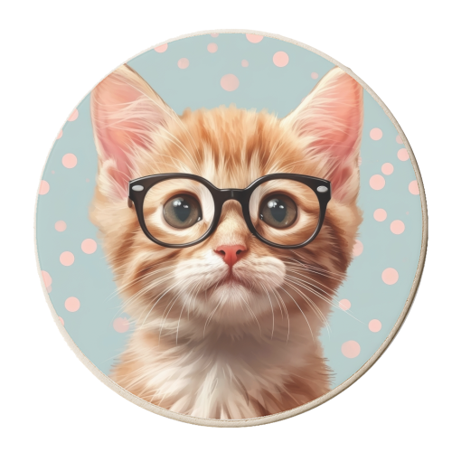 Cute Cat - personalised beer coaster by DejaReve