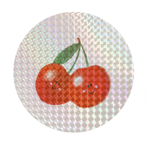 Cute cherry pattern - Circle Sticker by PixieDrew
