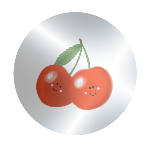 Cute cherry pattern - Circle Sticker by PixieDrew