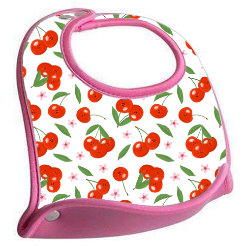 Cute cherry pattern - feeding bib by PixieDrew