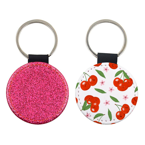 Cute cherry pattern - keyring by PixieDrew