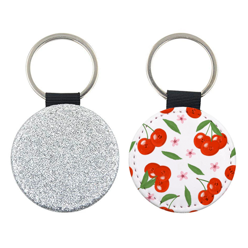 Cute cherry pattern - keyring by PixieDrew