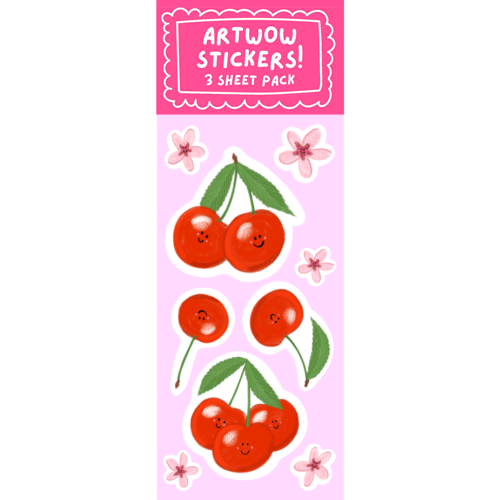 Cute cherry pattern - Sticker Pack by PixieDrew