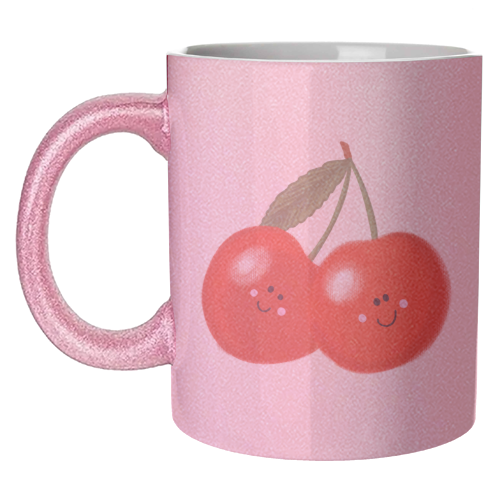 Cute cherry pattern - unique mug by PixieDrew