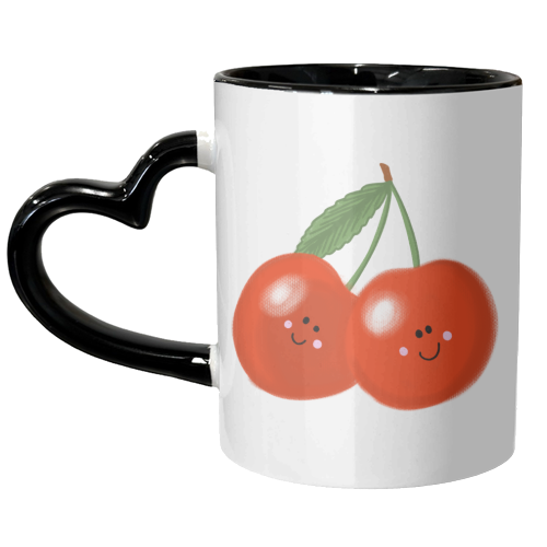 Cute cherry pattern - unique mug by PixieDrew