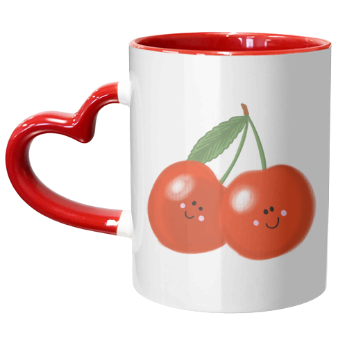 Cute cherry pattern - unique mug by PixieDrew